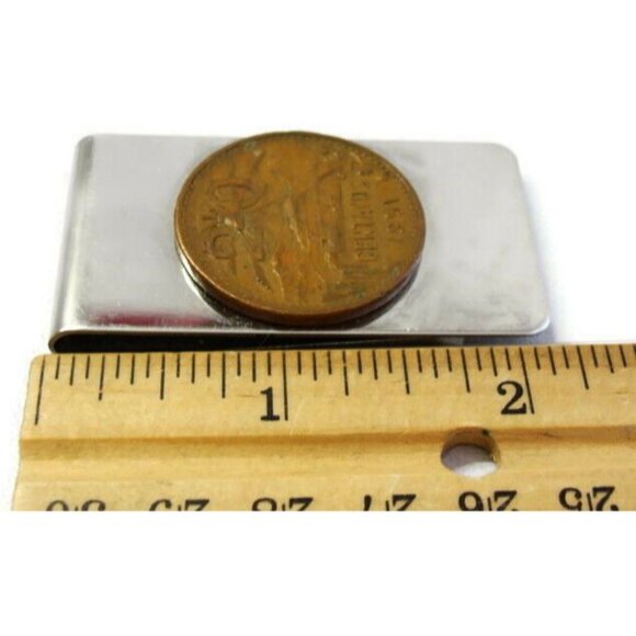 1951 20 Centavos Coin Money Clip Stainless Steel Wallet Cash ID Holder Silver - Picture 2 of 7